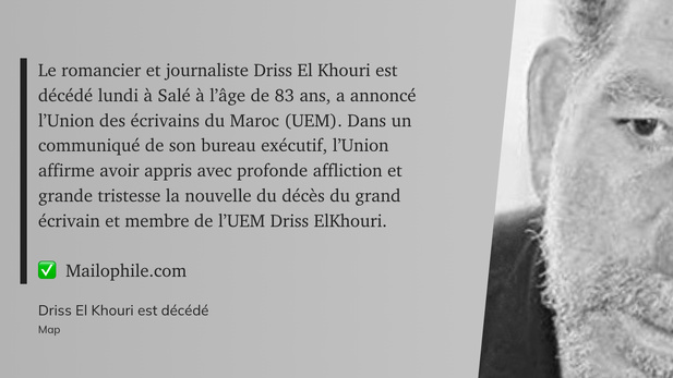 Driss Elkhouri n'est plus Driss Elkhouri n'est plus